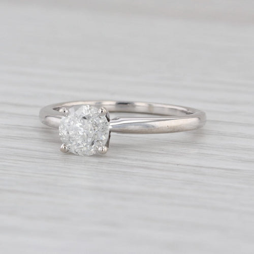0.96ct Round Diamond Solitaire Engagement Ring 10k White Gold Size 7