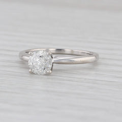 0.96ct Round Diamond Solitaire Engagement Ring 10k White Gold Size 7