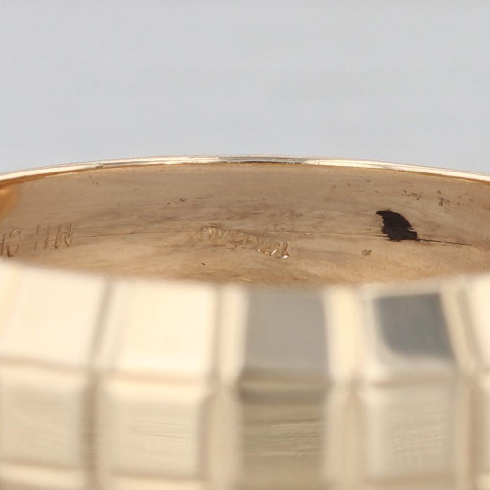 Beveled Band Ring 14k Yellow Gold Stackable Wedding Band Size 6.75