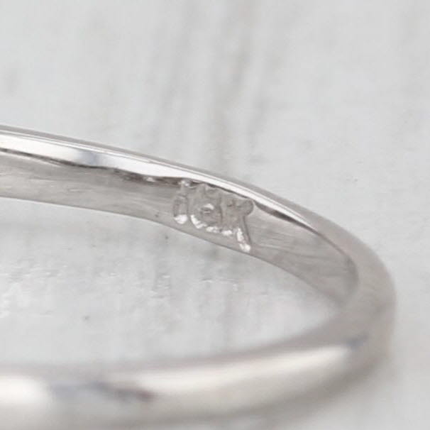 0.17ctw Diamond Art Deco Filigree Ring 14k White Gold Size 7 Stackable