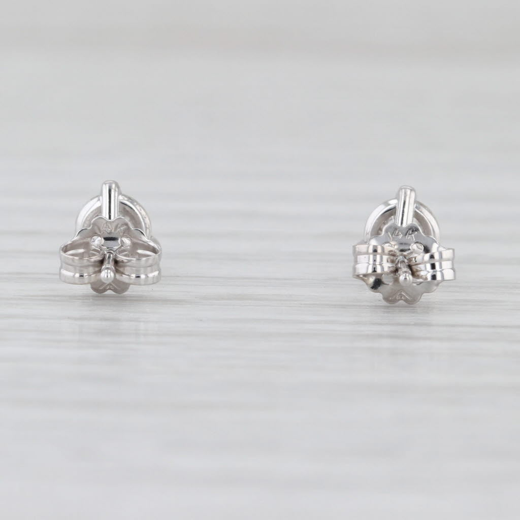 New 0.66ctw Round Diamond Solitaire Stud Earrings 14k White Gold Studs
