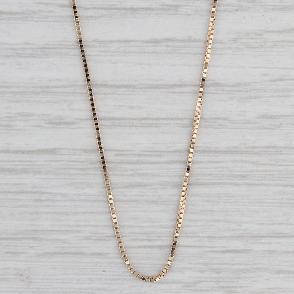 Gray 18" 0.8mm Box Chain Necklace 14k Yellow Gold