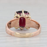 Gray Victorian 2.40ct Garnet Ring 13k Rose Gold Cushion Solitaire Size 5.5