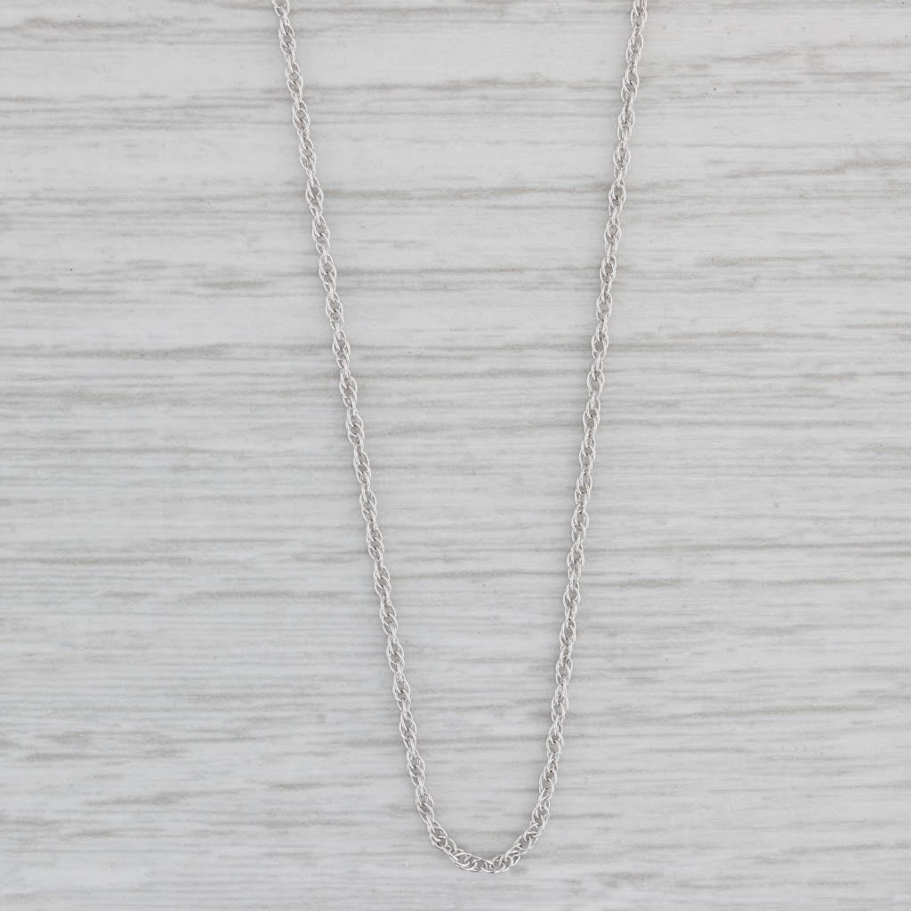 Gray Rope Chain Necklace 14k White Gold 17.75" 0.9mm