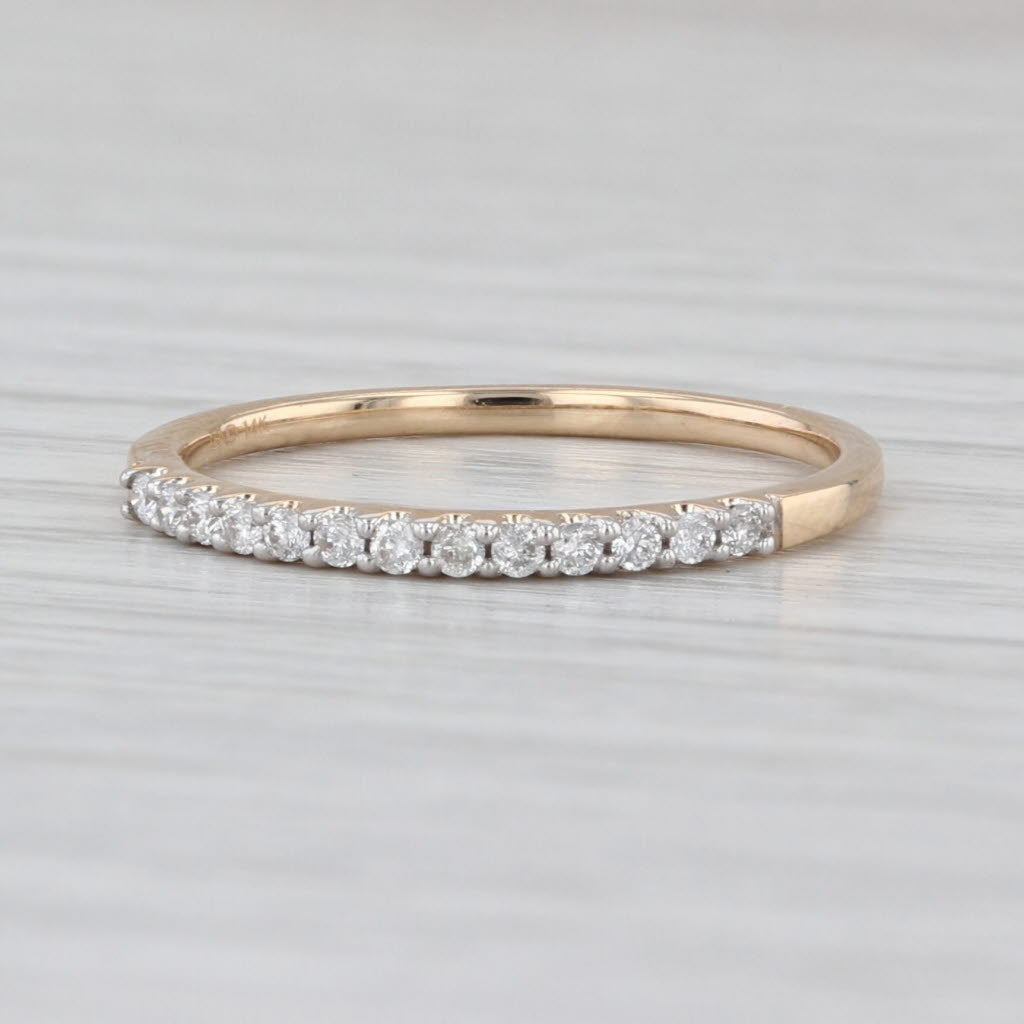 0.14ctw Diamond Wedding Band 14k Yellow Gold Size 7 Stackable Anniversary Ring