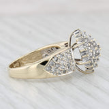 Light Gray 0.97ctw Diamond Cocktail Cluster Ring 10k Yellow Gold Size 7