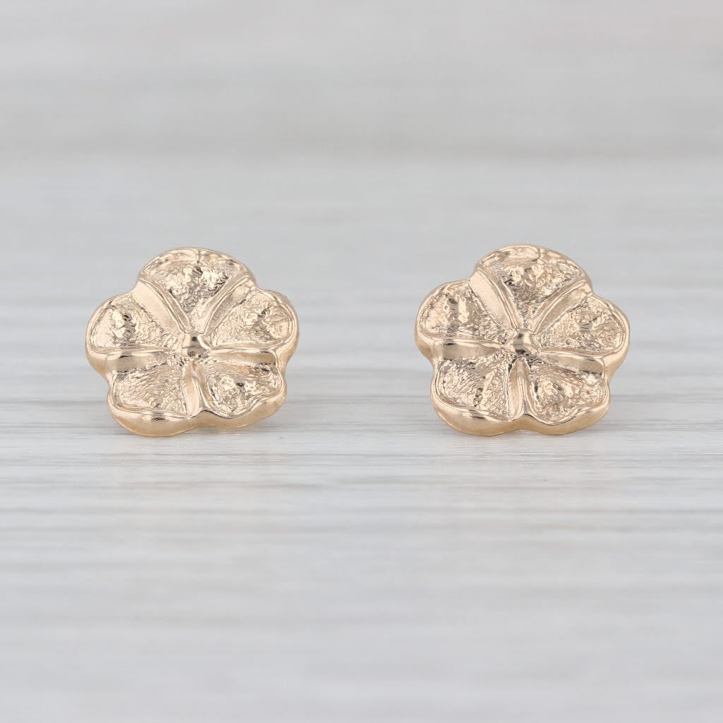 Lightweight Flower Stud Earrings 14k Rose Gold Floral Studs