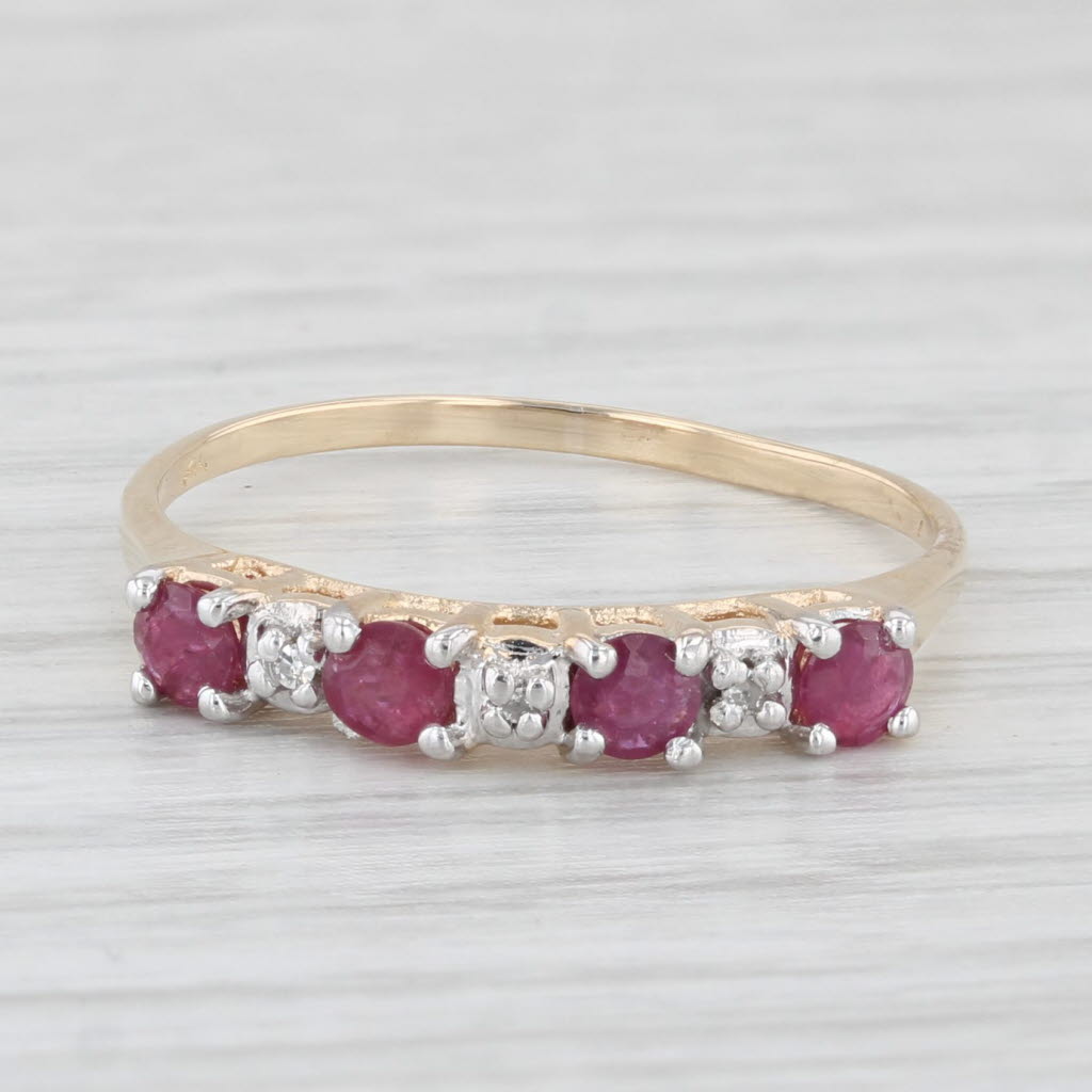 Light Gray 0.40ctw Ruby Diamond Ring 10k Yellow Gold Size 7.25 Stackable