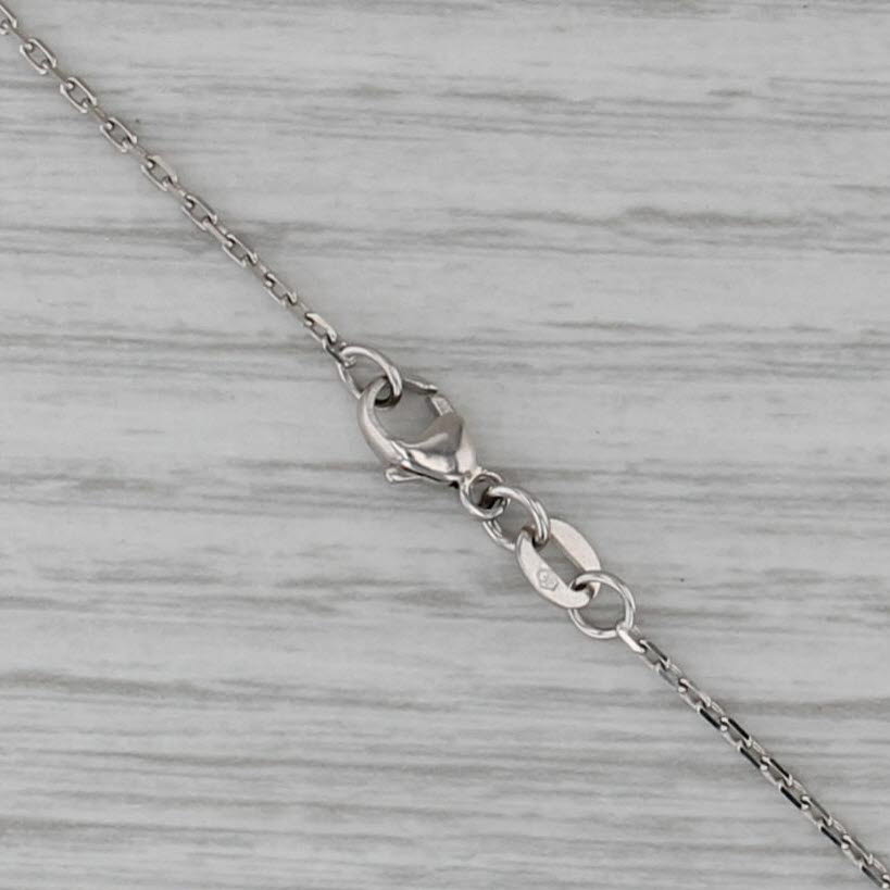Cable Chain Necklace 14k White Gold 16" 1.3mm
