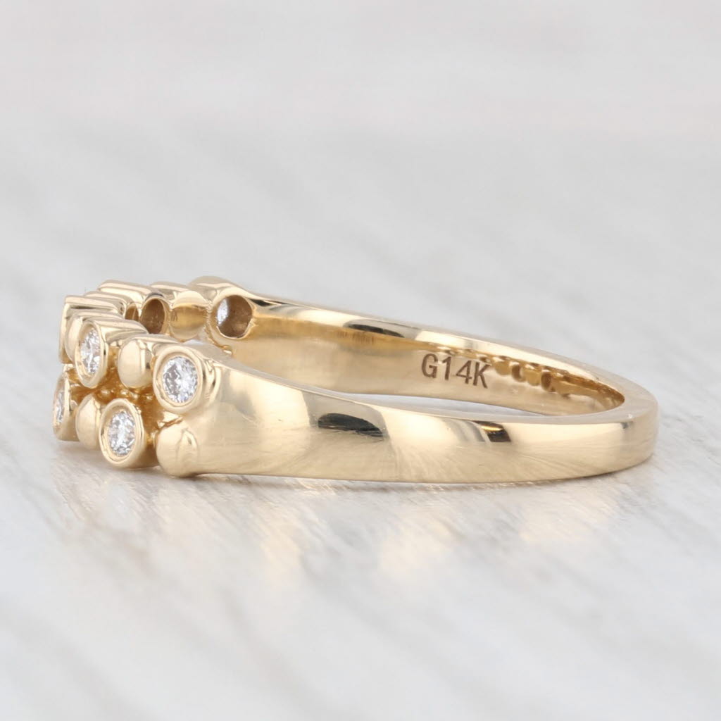 Light Gray New 0.16ctw Diamond Wedding Band 14k Yellow Gold Stackable Anniversary Ring 6.5