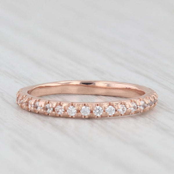 0.16ctw Cubic Zirconia Wedding Band 14k Rose Gold Size 4.25 Ring Stackable