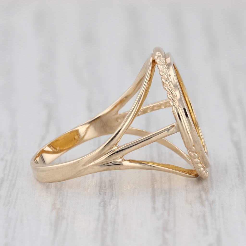 Authentic 1989 Chinese Panda Coin Ring 14k 999 Fine Gold 1/20oz 5 Yuan Size 7.5