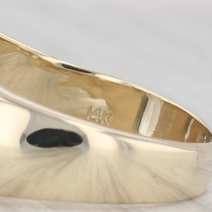 Gray Pear Aquamarine Opal Ring 14k Yellow Gold Size 6.75