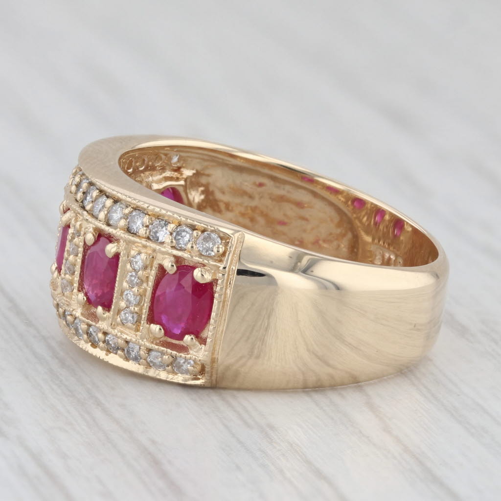 Light Gray 1.61ctw Ruby Diamond Ring 14k Yellow Gold Size 7.25-7.5