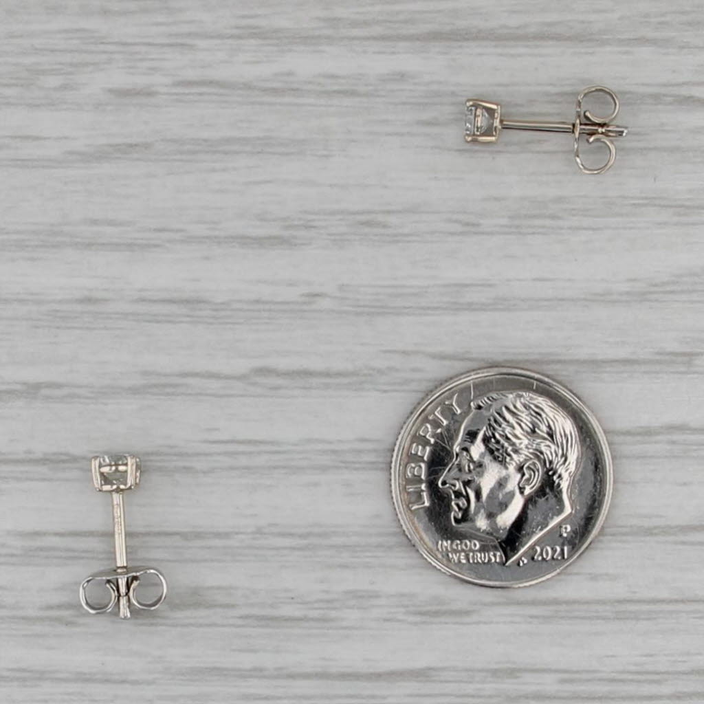 0.32ctw Round Diamond Solitaire Stud Earrings 18k White Gold Studs
