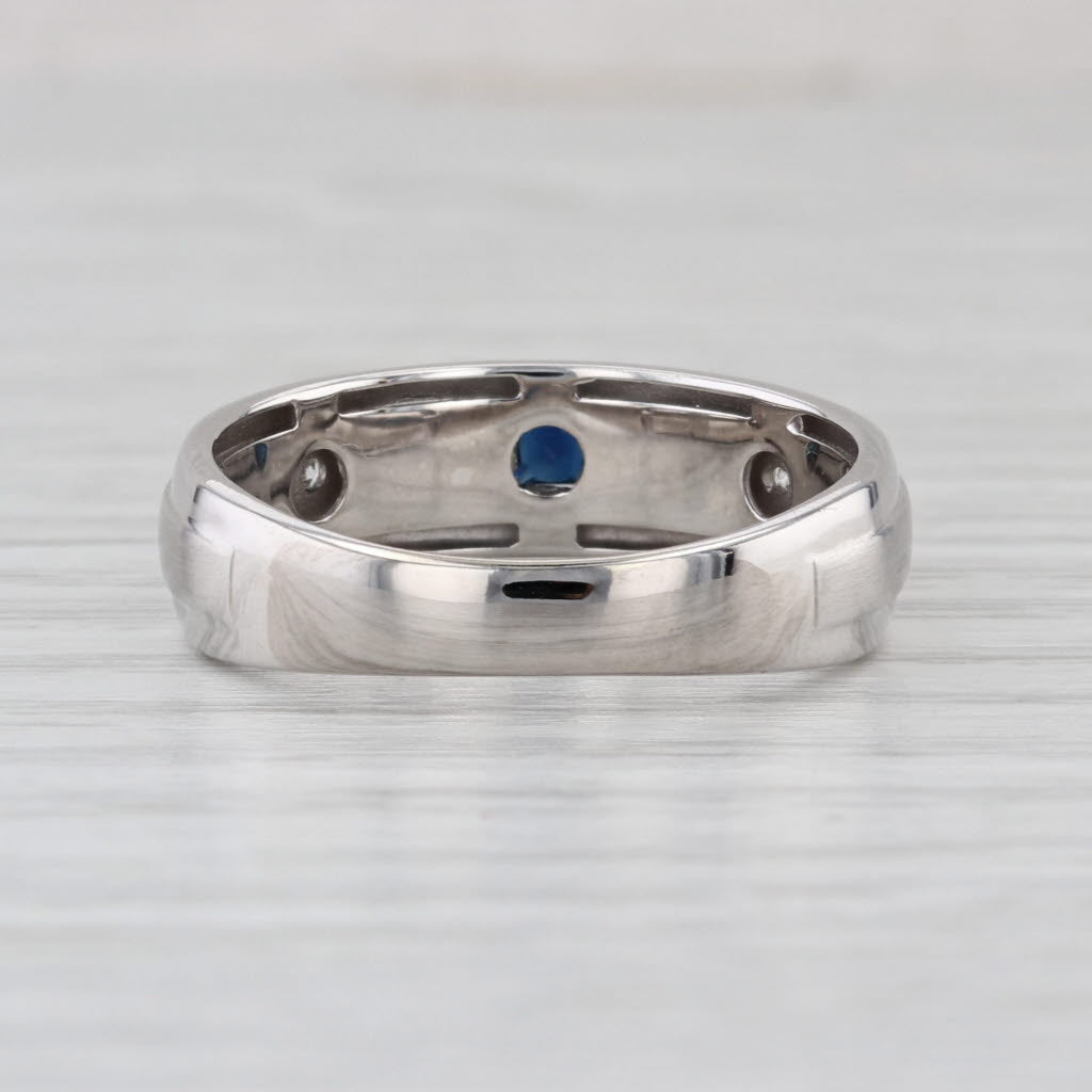 0.52ctw Sapphire Diamond Wedding Band 10k Yellow Gold Size 10
