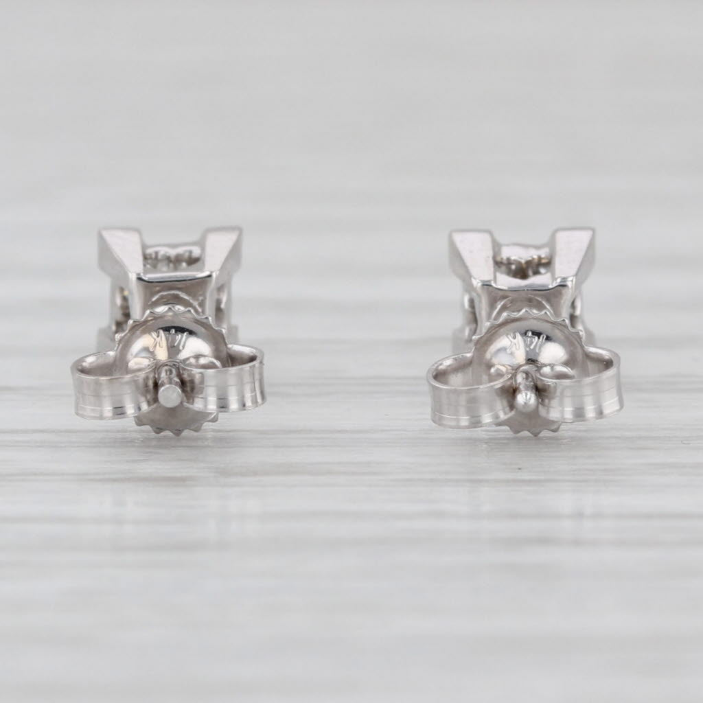0.30ctw Princess Stud Earrings 14k White Gold Square Studs