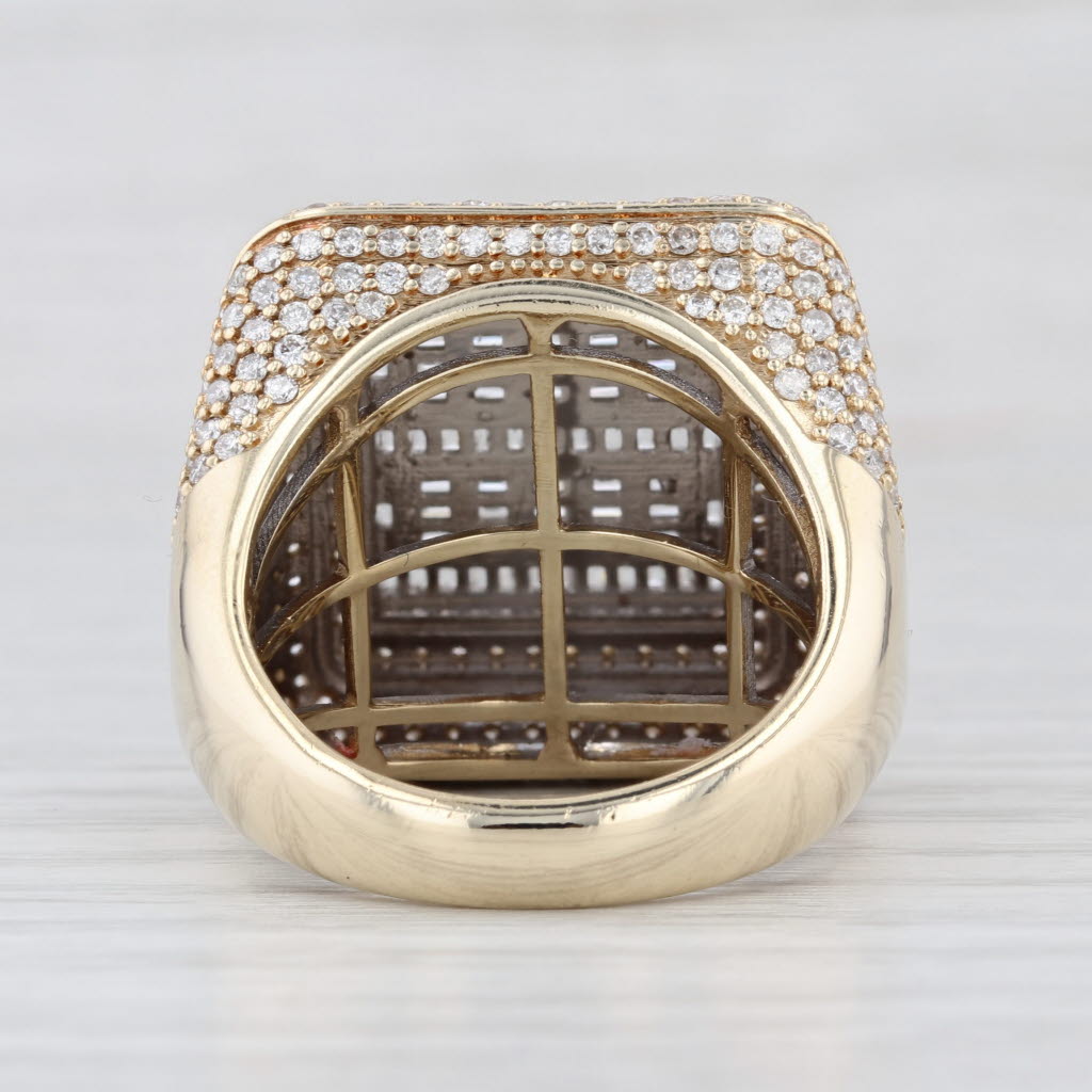 3.97ctw Diamond Cluster Halo Ring 10k Yellow Gold Size 9.75