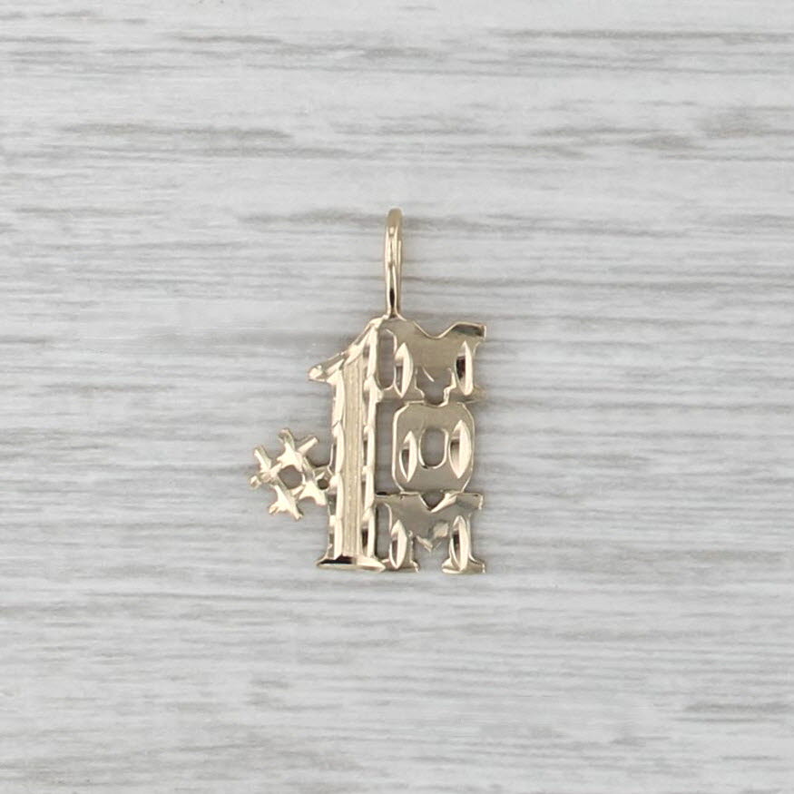 #1 Mom Pendant 14k Yellow Gold Gift Keepsake