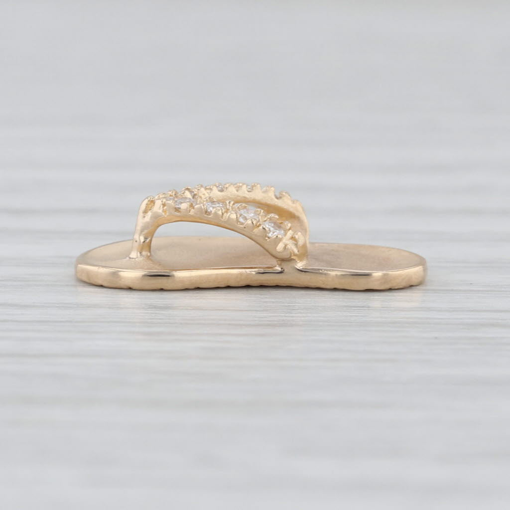 Na Hoku Flip Flop Pendant Diamond 14k Yellow Gold Hawaiian Charm