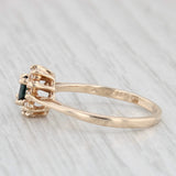 0.32ctw Oval Blue Sapphire Diamond Halo Ring 10k Yellow Gold Size 6