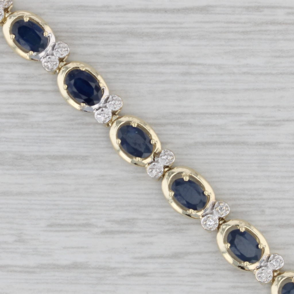 Gray Richard Klein 6ctw Blue Sapphire Tennis Bracelet 10k Yellow Gold 6.75" 5.9 mm