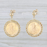 Light Gray 1994 Gold American Eagle Coin Earrings 14k 22k 1/10oz AGE Drops