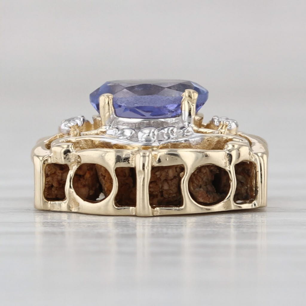 Richard Klein 0.82ctw Tanzanite Diamond Slide Bracelet Charm 14k Gold