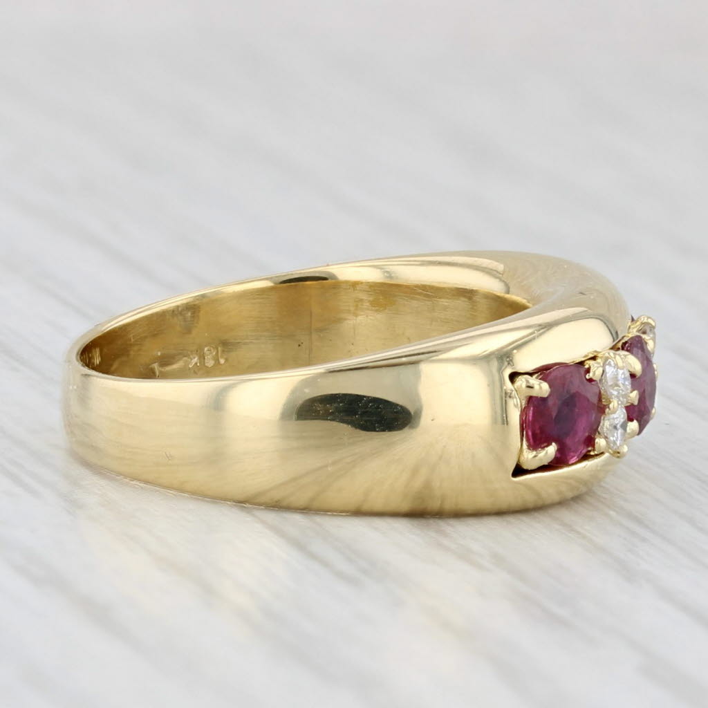 Light Gray 1.27ctw Ruby Diamond Ring 18k Yellow Gold Size 7