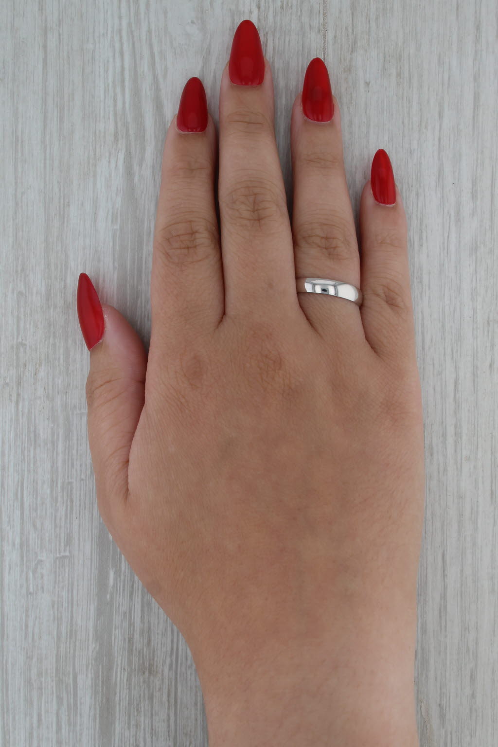 Classic 14k White Gold Wedding Band Size 10 Ring