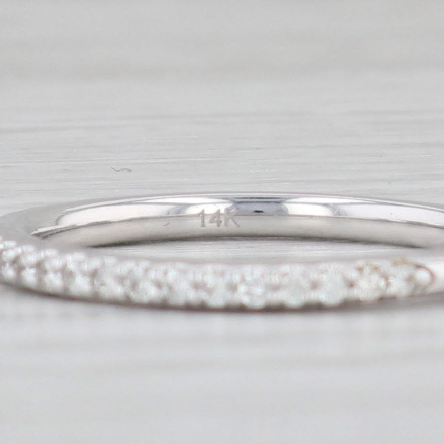 Light Gray New 0.20ctw Diamond Wedding Band 14k White Gold Size 6.5 Stackable Ring