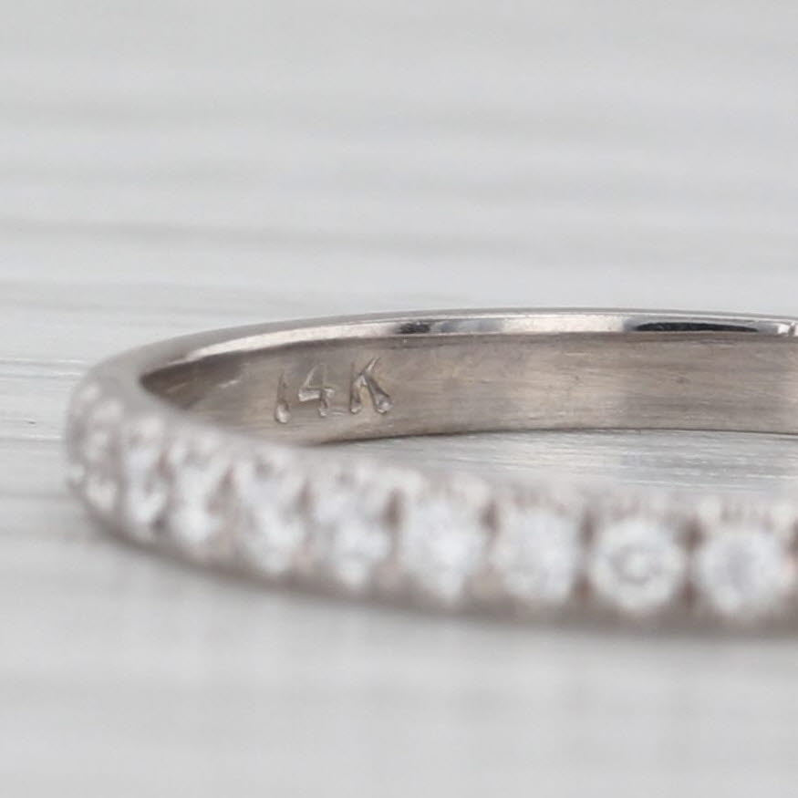 Light Gray 0.25ctw Diamond Wedding Band 14k White Gold Stackable Anniversary Size 5 Ring