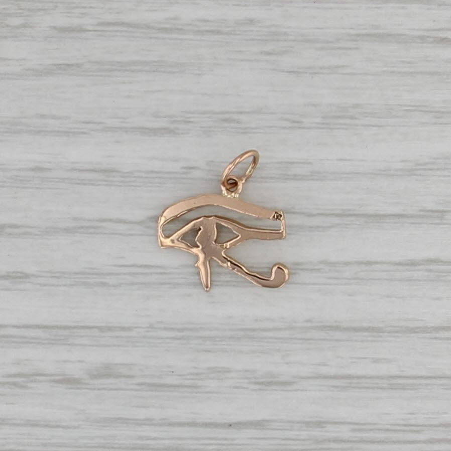 Eye of Horus Pendant 18k Yellow Gold Egyptian Charm Amulet Talisman