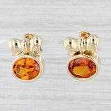 Light Gray 11.60ctw Orange Lab Created Sapphire Bow Earrings 18k Yellow Gold Pierced Drops