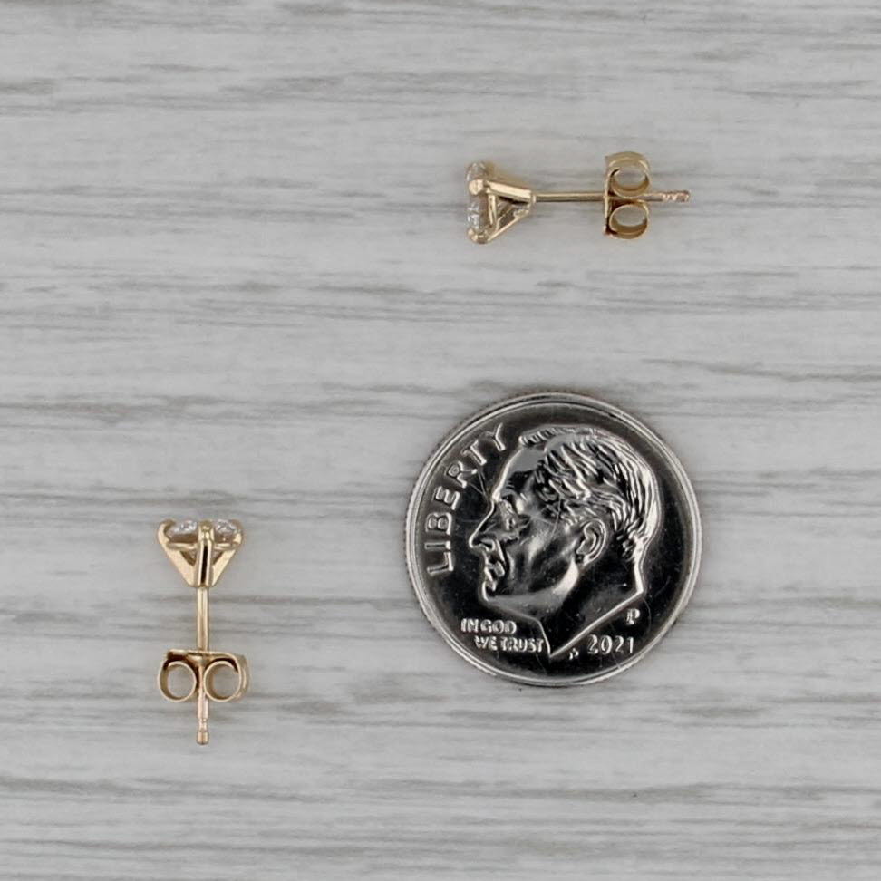 New 0.66ctw Round Brilliant Diamond Solitaire Stud Earrings 14k Gold Studs