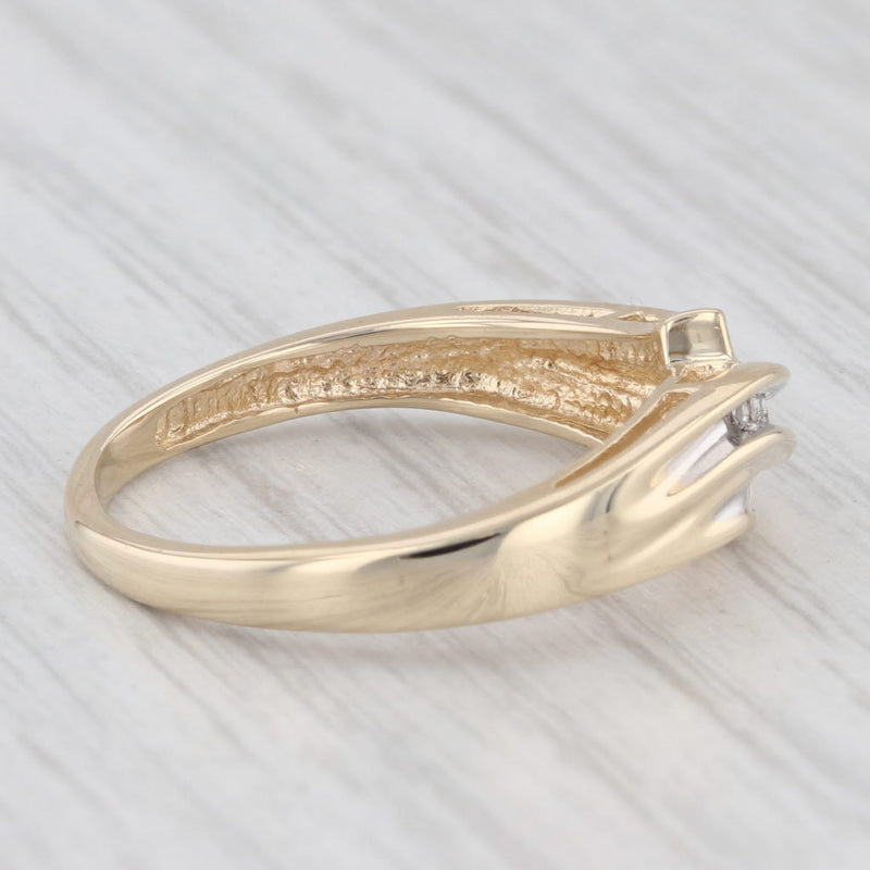 Baguette Bypass Diamond Ring 10k Yellow Gold Size 8 Wedding Band