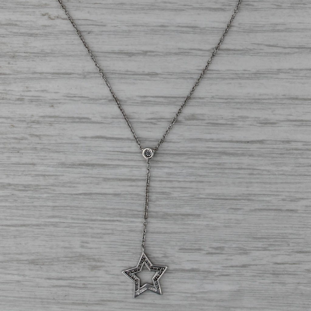 Tiffany & Co 0.20ctw Diamond Star Lariat Necklace w/ Pouch 950 Platinum 16.25"