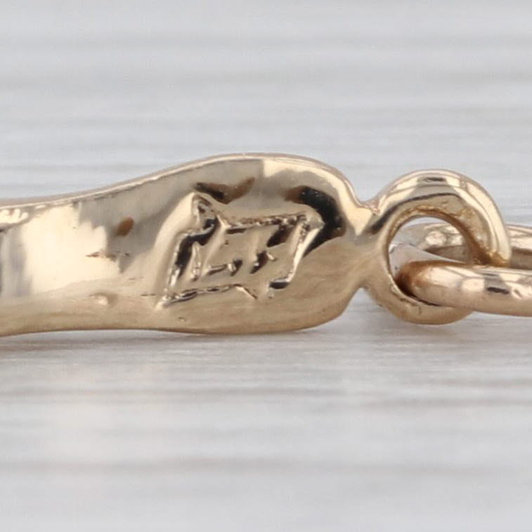 Vintage Natural Pearl Wishbone Pendant 14k Yellow Gold Good Luck Charm
