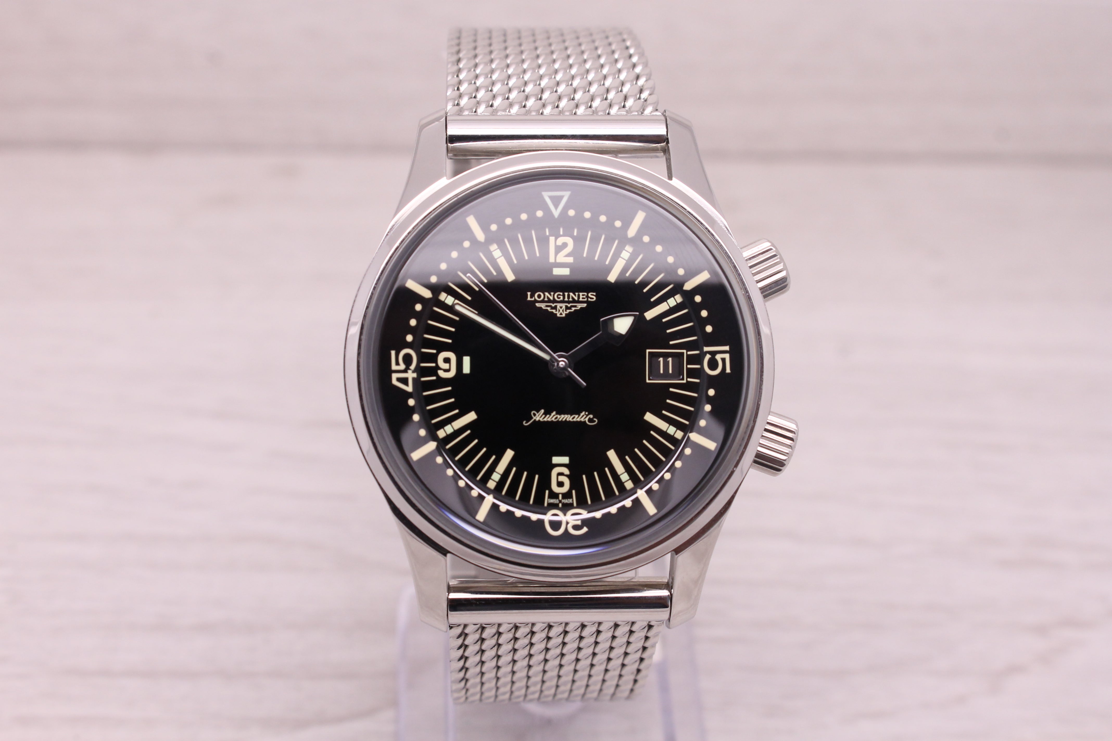 Thistle Longines Legend Diver 42mm Steel Automatic Divers Watch L3.774.4 Box & Bracelet