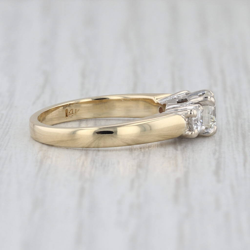 1.10ctw Diamond 3-Stone Engagement Ring 14k White Yellow Gold Size 6.75