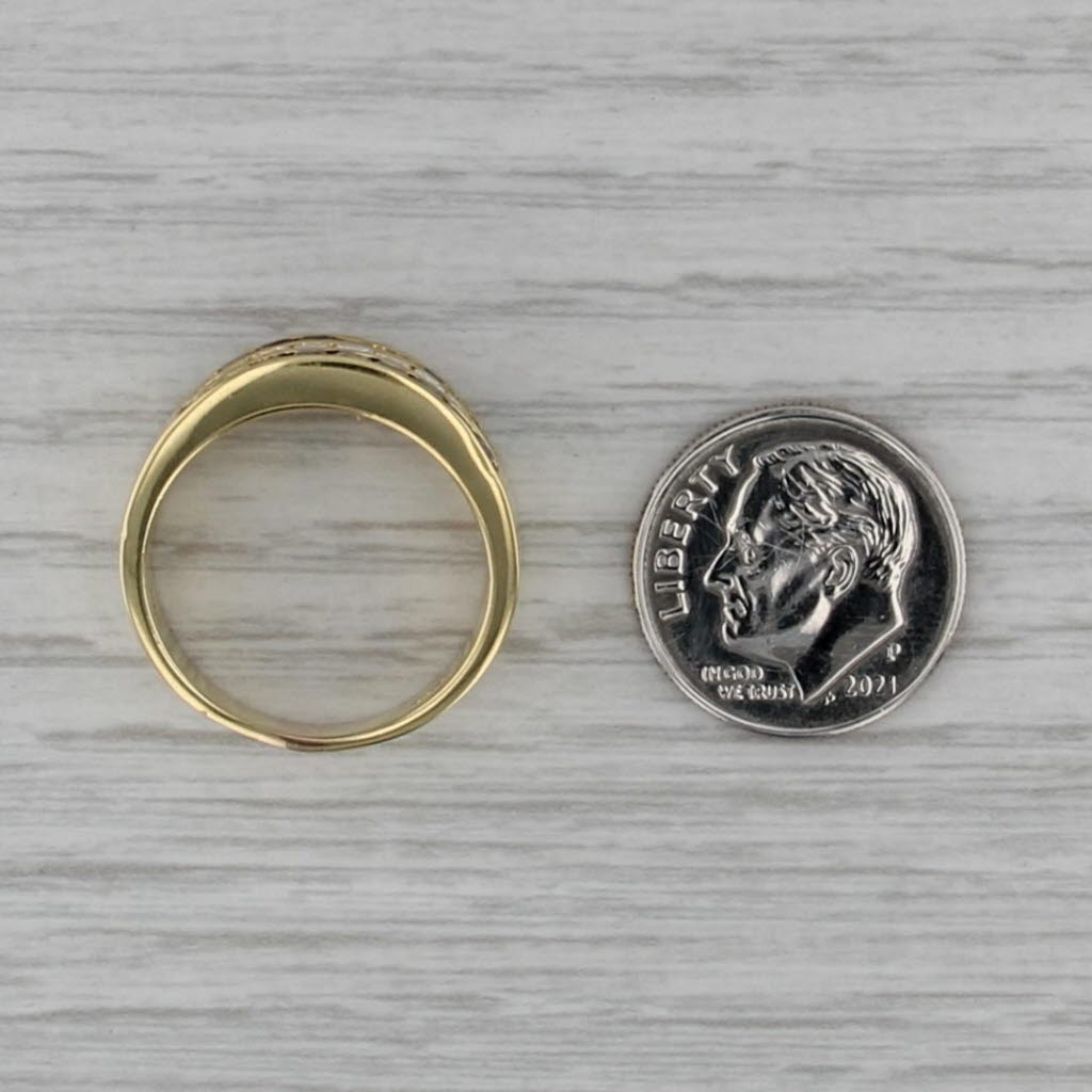 Spark Blue Sapphire Diamond Ring 18k Gold Size 7.25 Wedding Bridal Anniversary