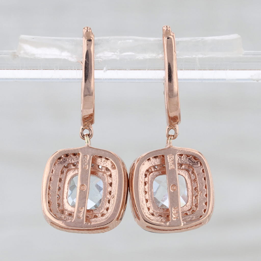 Effy 2.11ctw Diamond Goshenite Dangle Earrings 14k Rose Gold