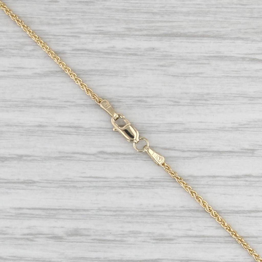 Wheat Chain Necklace 14k Yellow Gold 18" 1.5mm