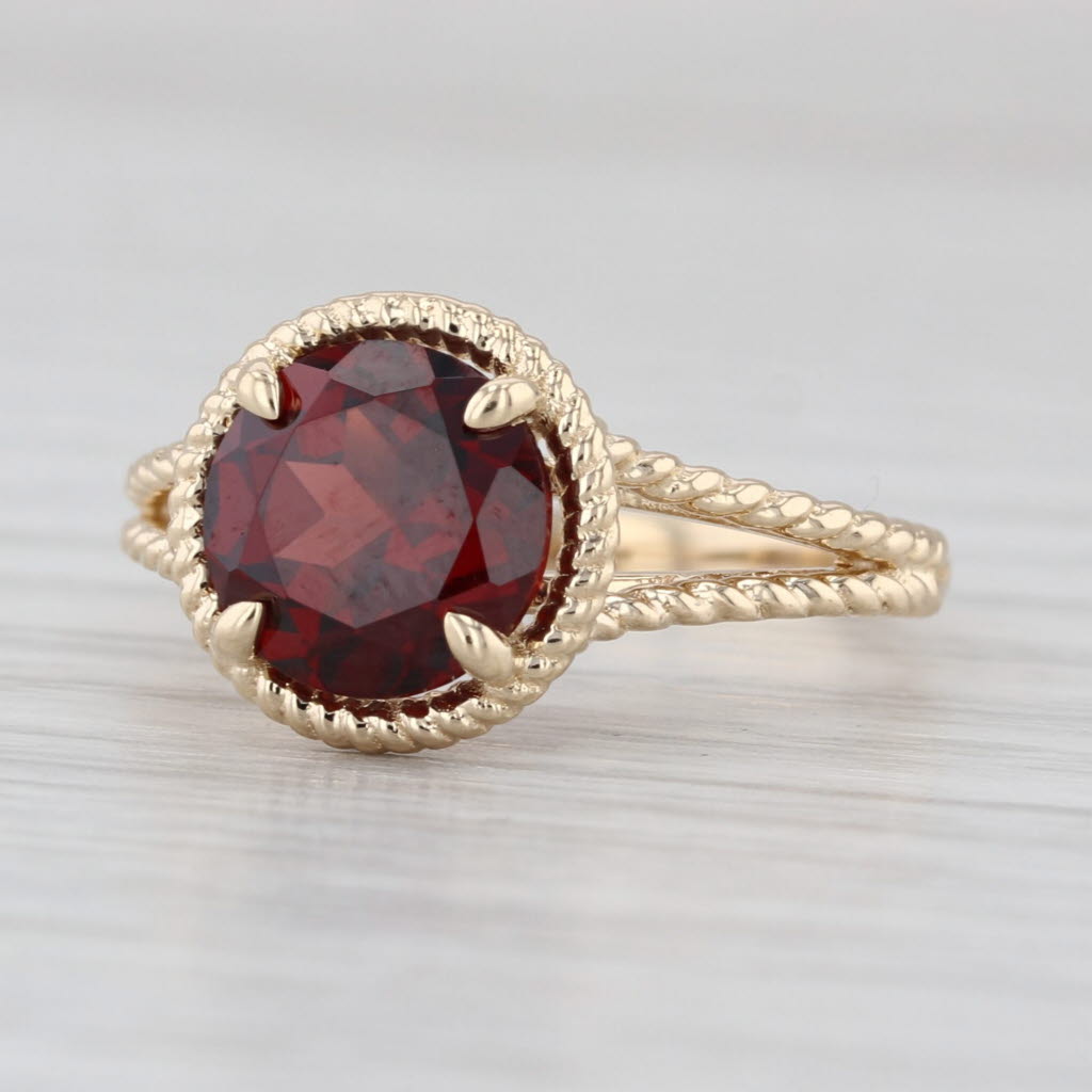 2.40ct Round Garnet Solitaire Ring 14k Yellow Gold Size 6