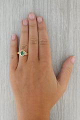 Rosy Brown 0.76ctw Emerald White Sapphire Ring 10k Yellow Gold Size 9
