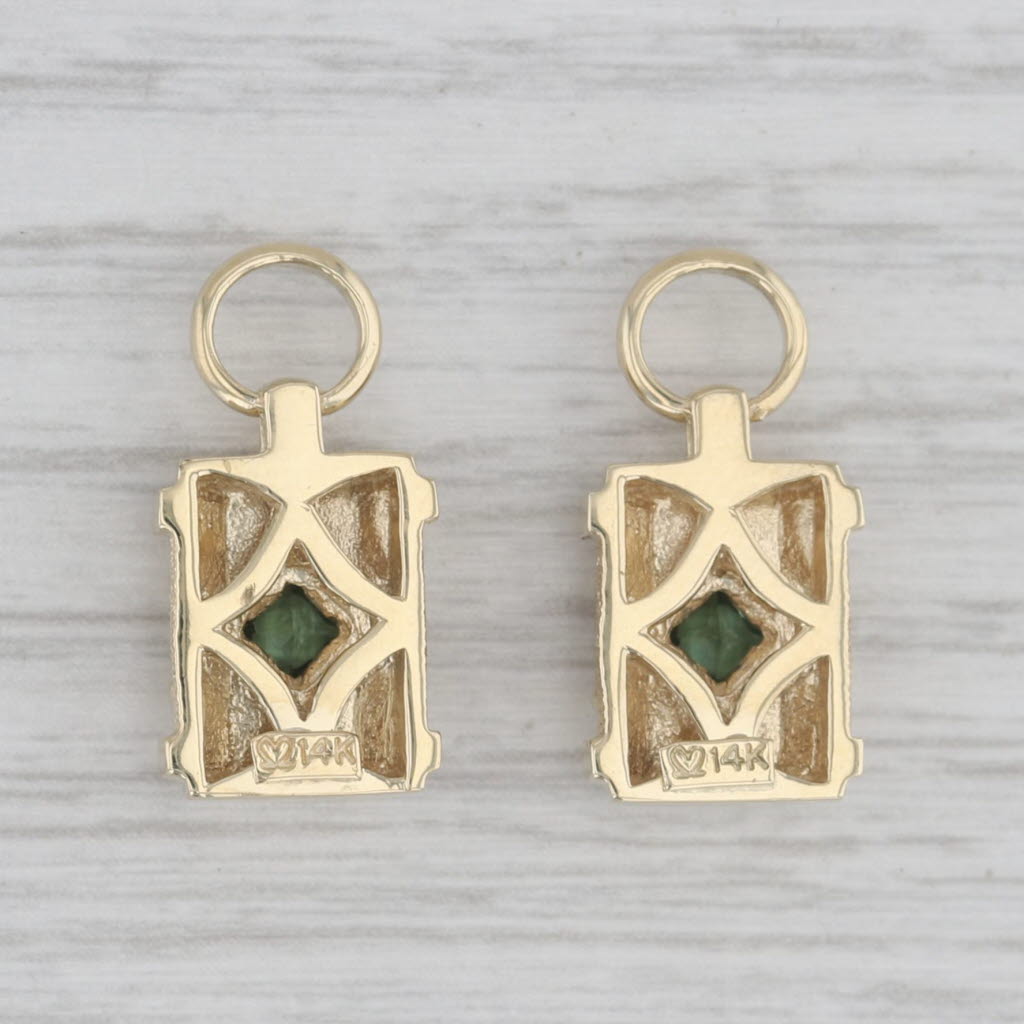 Gray 0.50ctw Green Tourmaline Earring Charms Enhancers 14k Yellow Gold