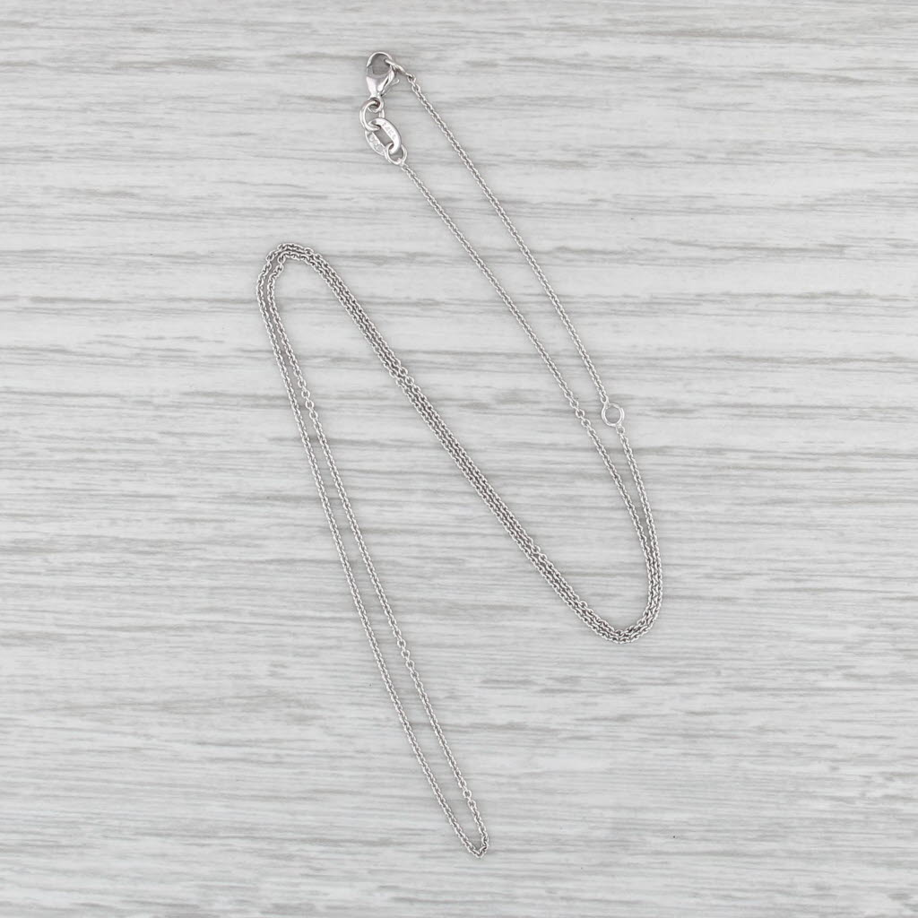 New Round Cable Chain Necklace 14k White Gold 16-18" 1mm Adjustable