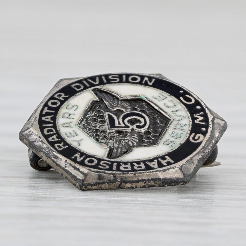 Light Gray Sterling Silver Harrison Radiator Division General Motors 5 Years Service Pin