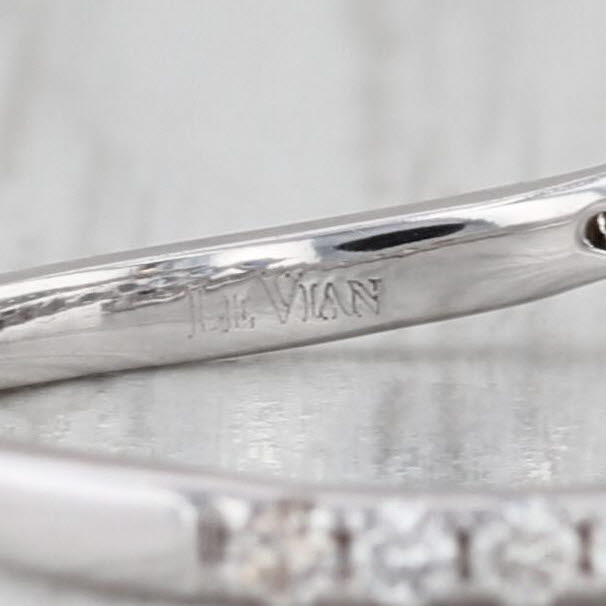 Le Vian Blue Sapphire Diamond Bypass Ring 14k White Gold Size 7