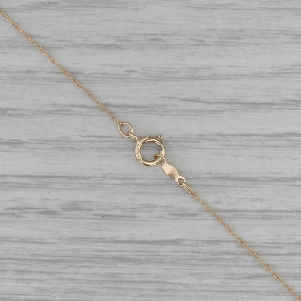 0.25ct Garnet Pendant Necklace 14k Yellow Gold 18" Rope Chain Diamond Accent